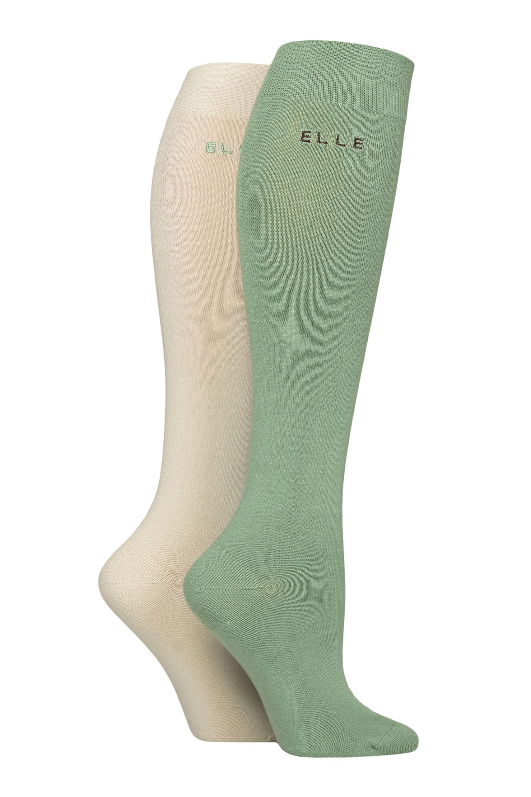 Elle Women's Forager Plain Bamboo Knee High Socks Soft, Breathable & Cooling Long 2 Pair Multipack Size 4-8 Colourful For Everyday Casual Wear (Uk, Numeric, 4, 8, Regular, Regular, )