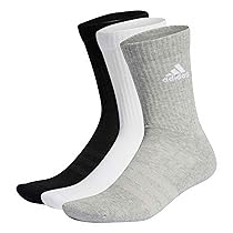 adidas Unisex – Adulto Cushioned Crew Socks 3 Pairs, Medium Grey Heather ,  White ,  Black, 6.5-8