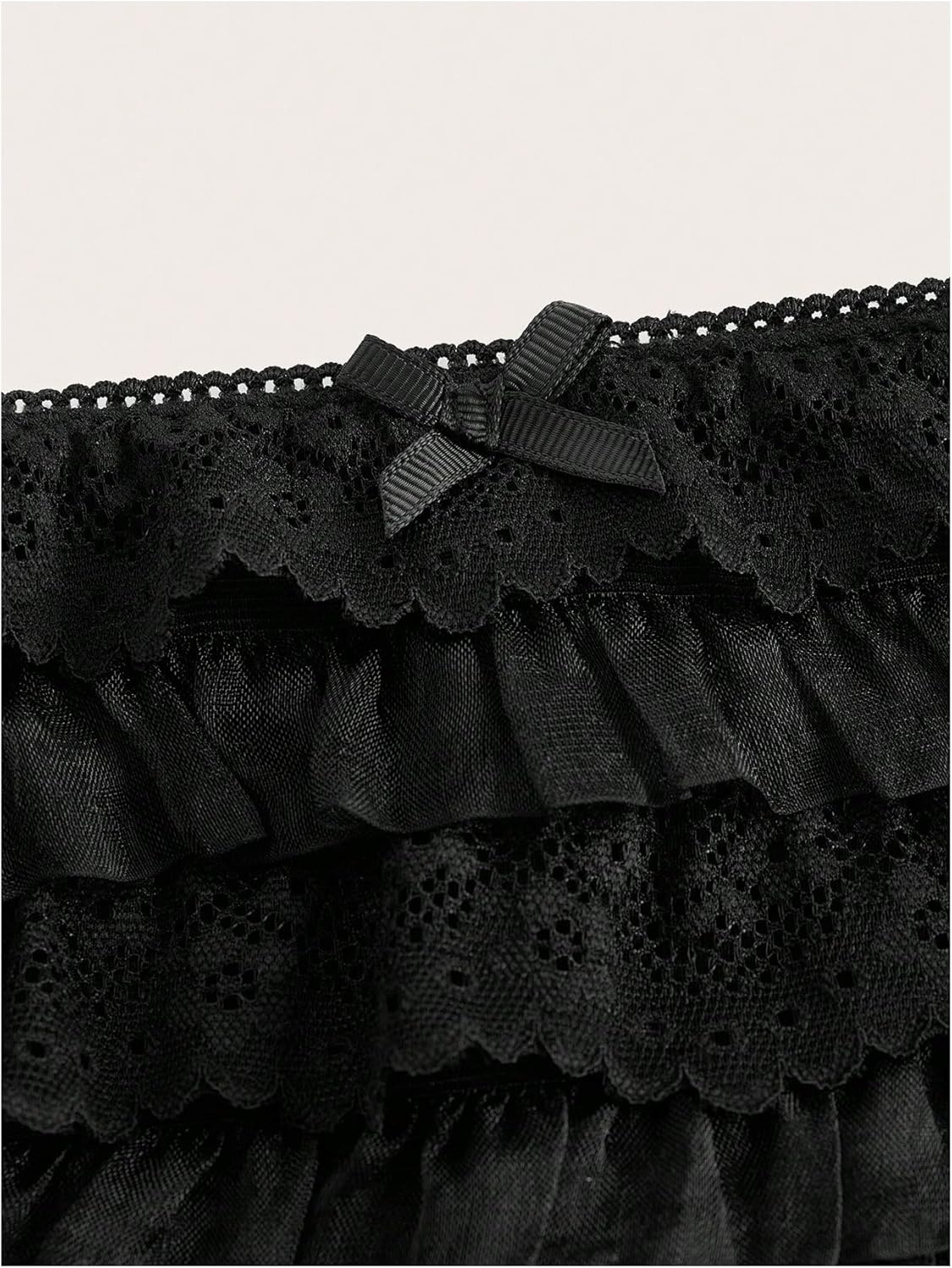 Women's Y2K Ruffle Lace Shorts Lolita Bloomers Layered Low Waisted Shorts Bow Front Pumpkin Short Pants - Image 3