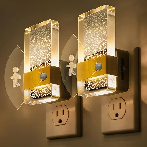 L LOHAS LED Motion Sensor Night Light (2 Pack), Plug-In Wall Night Light