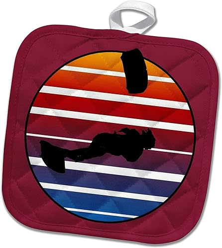 Miniatura 1 de 3dRose Lets Fly A Kite Black Silhouette Kitesurf Retro Vector Art - Potholders (PHL_353300_1)