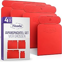 Filzada® 4 x Japanese Plastic Spatula - Premium Spatula Set - Spatula Tool Ideal as Painter's Spatula - Spatula Set with Completely Smooth Edge - Plastic Spatula - Car Spatula