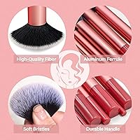 Vista 4 de Mlemle - Juego de brochas de maquillaje profesional de 26 piezas, incluye corrector de rubor, base, sombras de ojos, 21 brochas de maquillaje y 2