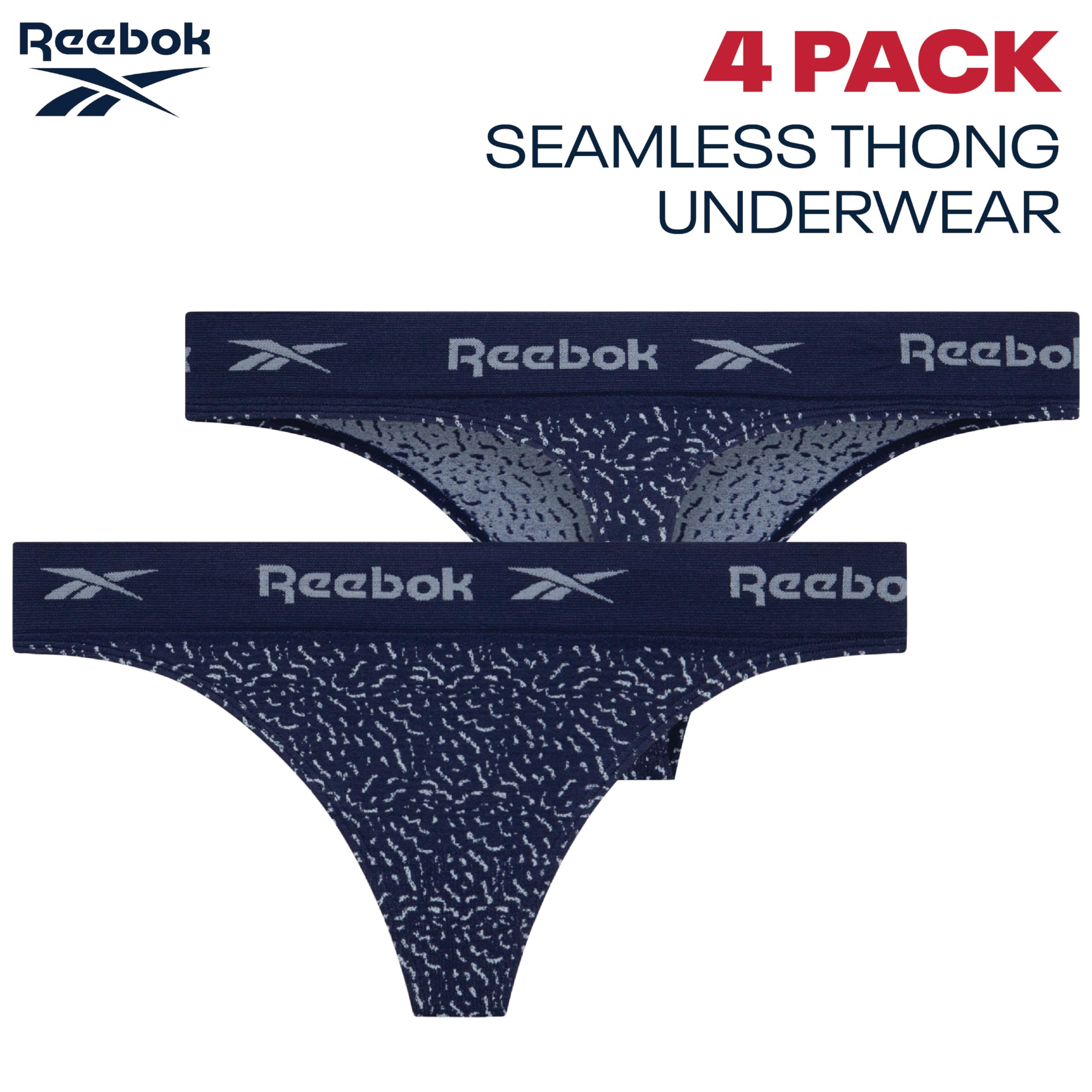Reebok Biancheria intima da donna, perizoma senza cuciture, confezione da 4