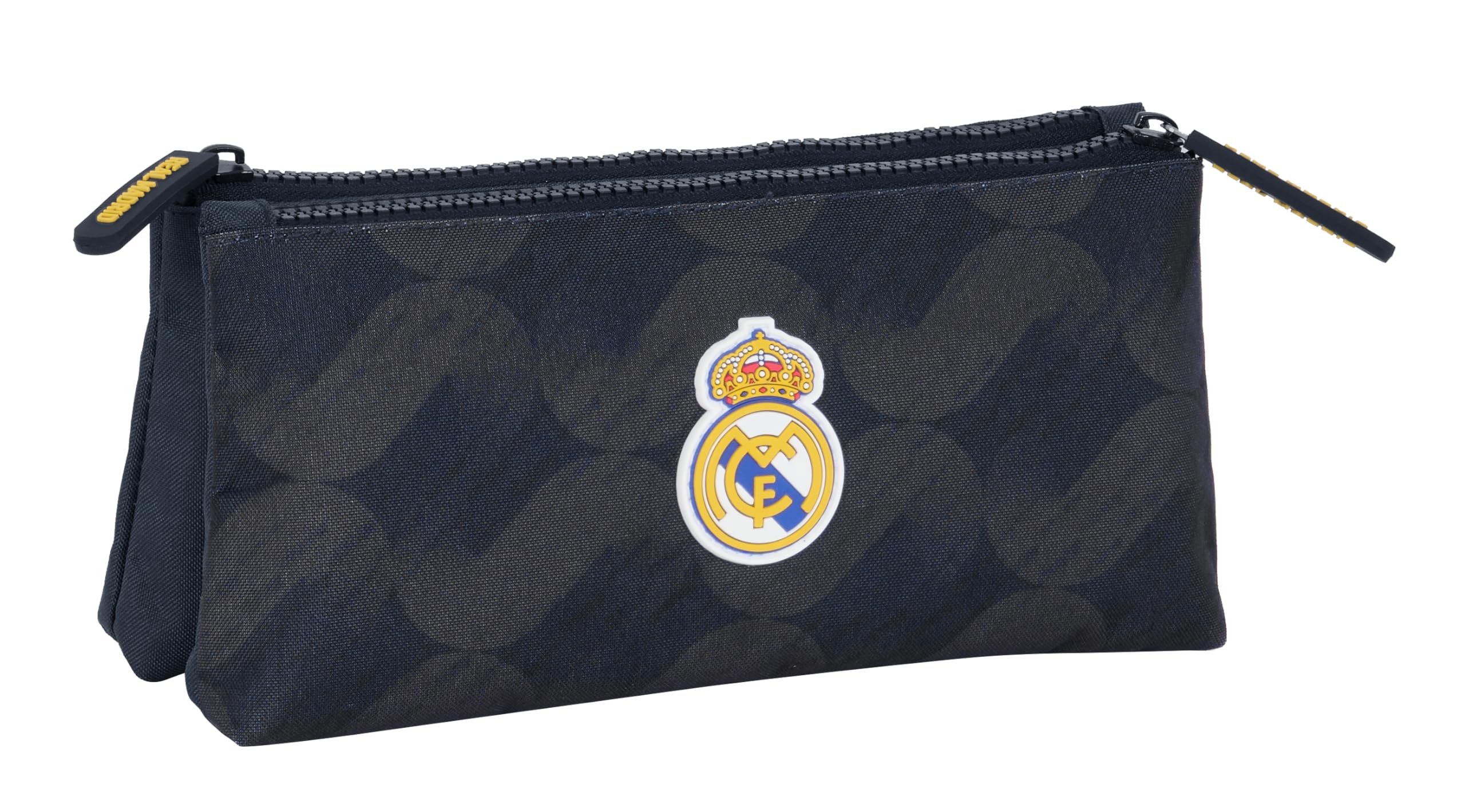Real Madrid 2ª EQUIPACIÓN 23/24 - Neceser Escolar Infantil, con Cremallera Simple, Ideal para Niños de Diferentes Edades, Cómodo y Versátil, Calidad y Resistencia, 22x8x10 cm, Color Azul Marino