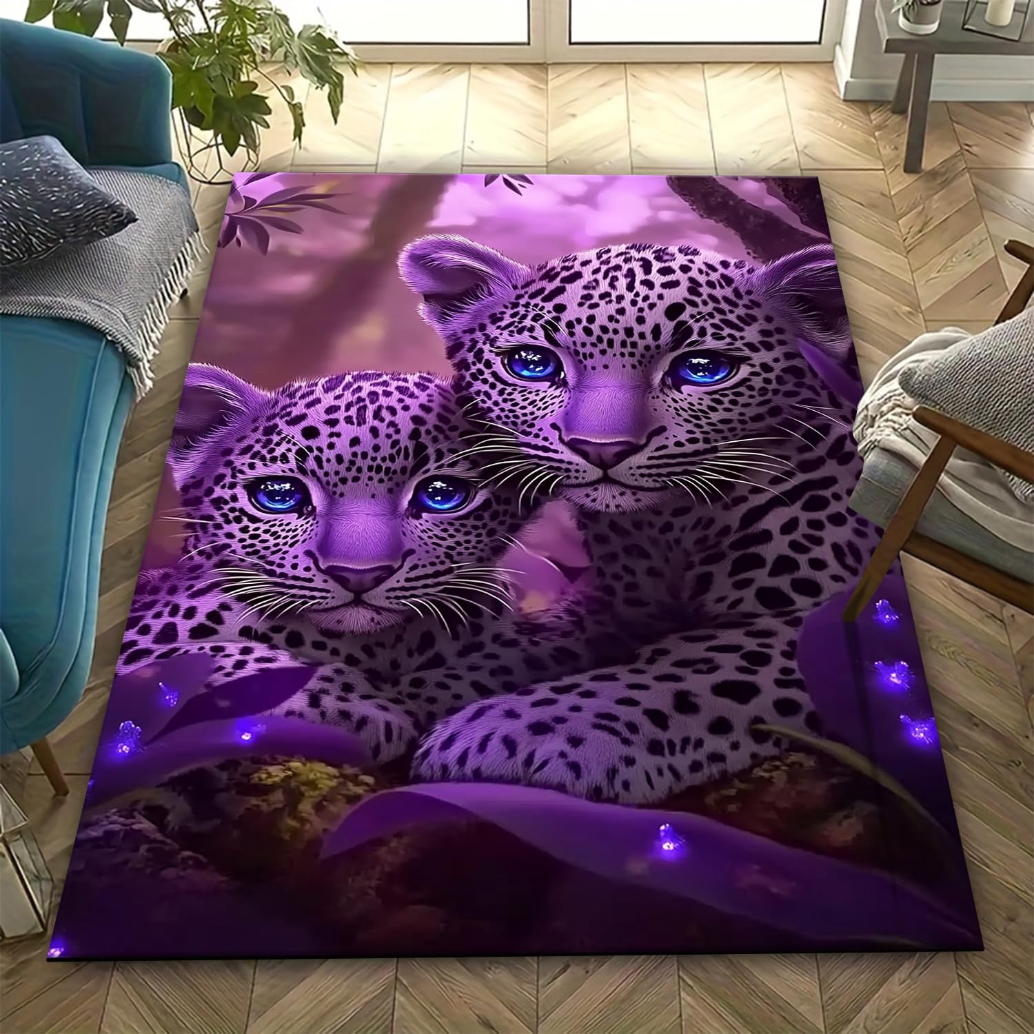 Tapis de sol de canapé imprimé animal 3D avec grand tapis de cuisine lavable