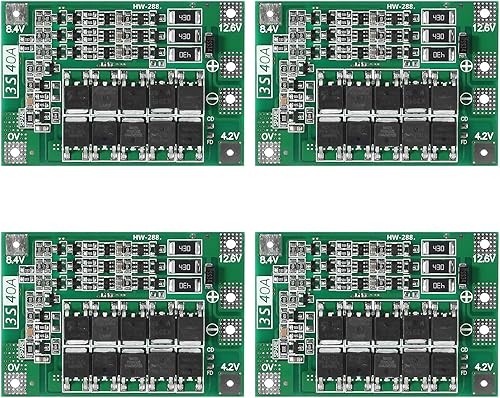 Placa de protección de batería de litio de iones de litio 3S 40A 12.6V Circuito de protección de cargador PCB BMS para motor de taladro (3S 40A)..