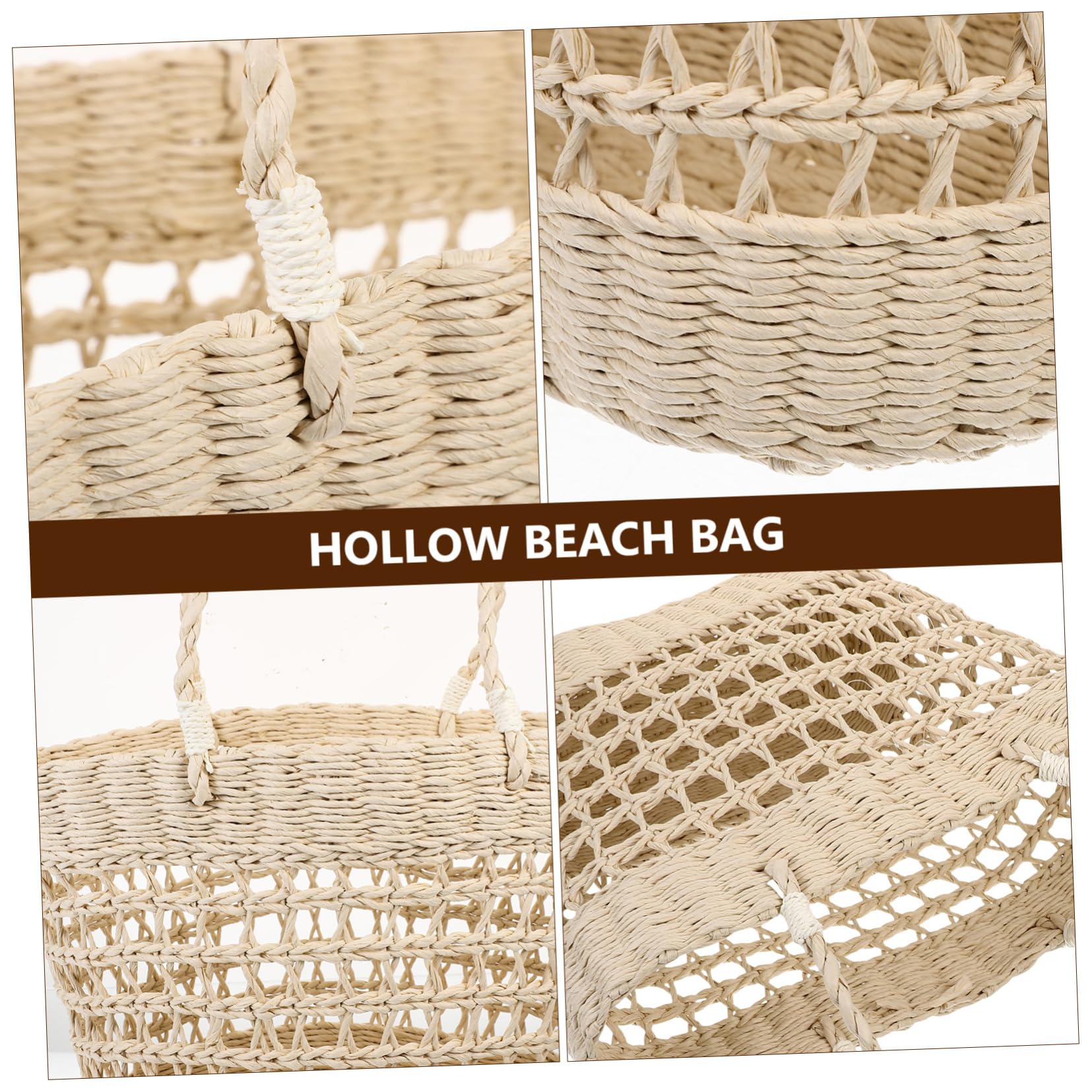 CHILDWEET Bolso de Paja Hueco Bolso de Playa para Mujer de Paja para Vacaciones la Playa