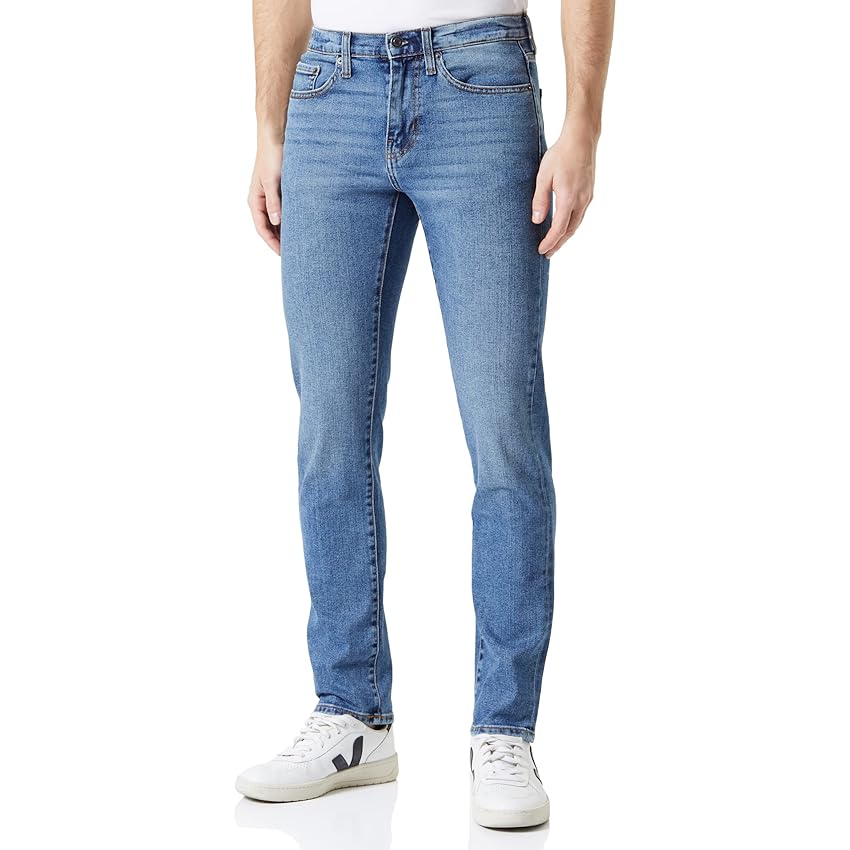 Amazon Essentials Jeans Elasticizzati, Vestibilità Atletica - colori fuori produzione Uomo, Delavé Chiaro, 36W / 29L