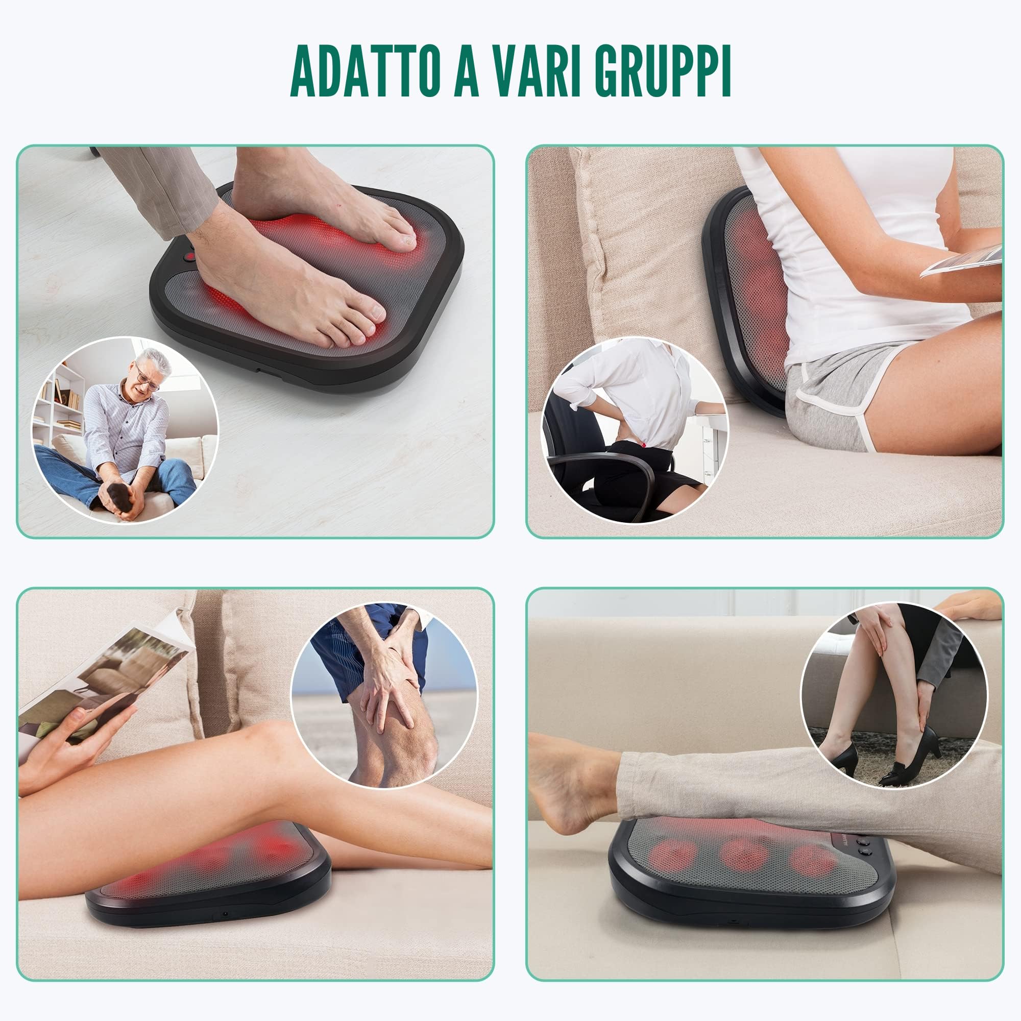 Snailax Massaggiatore per piedi con calore, massaggiatore per piedi con vibrazione, 2 in 1, scaldapiedi con 5 modalità di massaggio, regali calore casa
