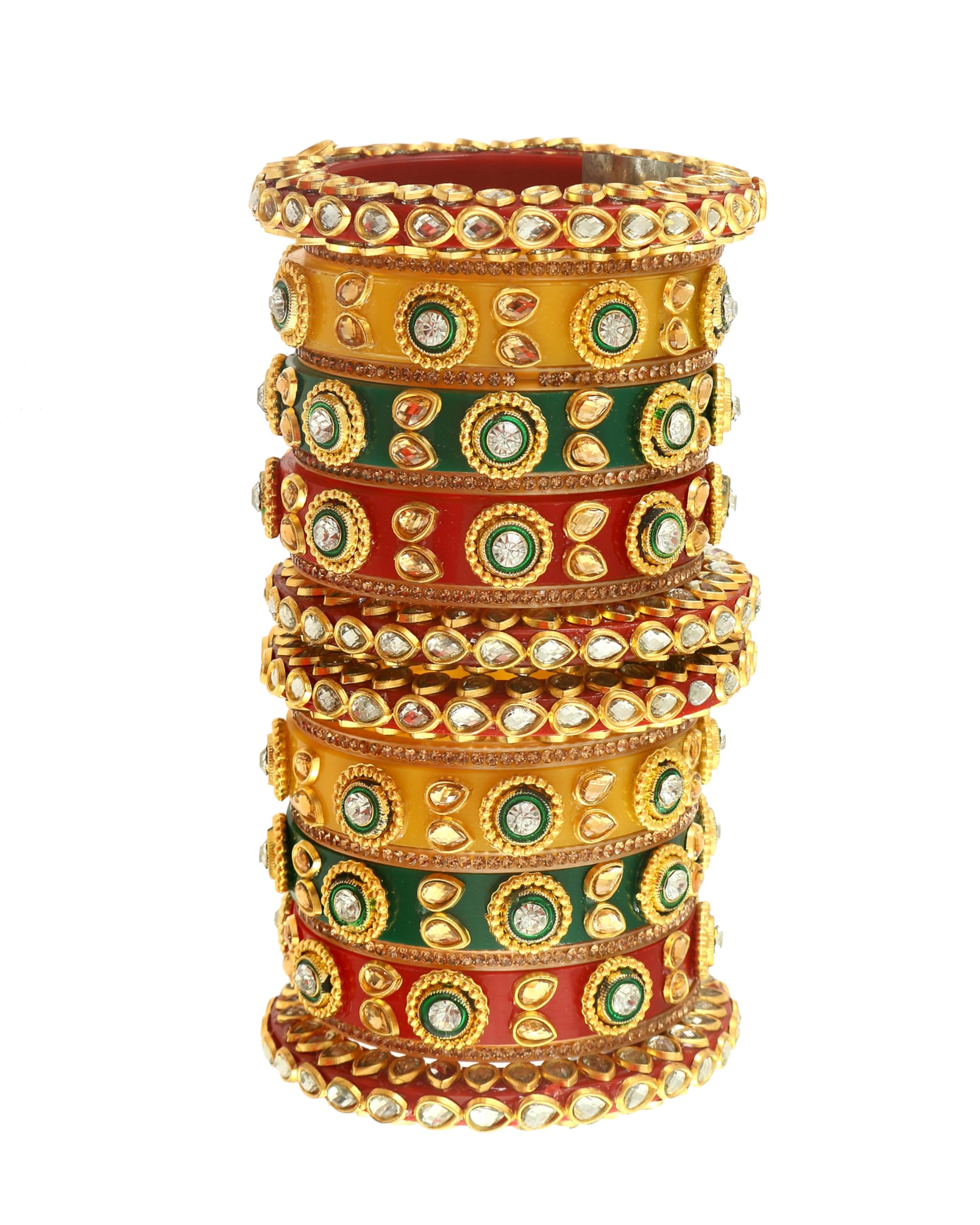Genericsuhag chura bangle Bracelet, 2.4, Metal, Lava Stone