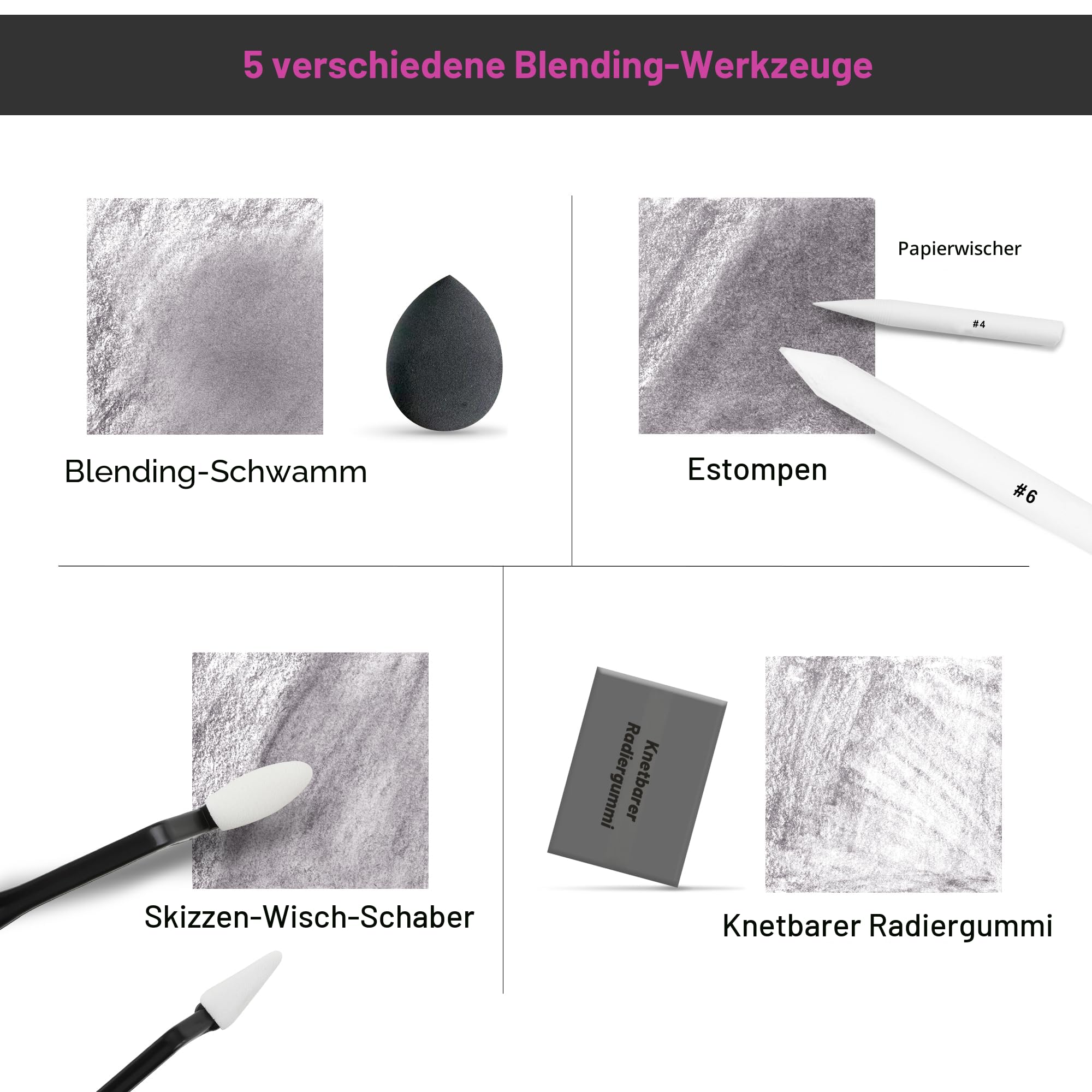 HIFORNY 126-teiliges Zeichenset, Skizzierstifte, Kunstzubehör mit 3-farbigem Skizzenbuch, Graphit, Anthrazit, Misch- und Zeichenwerkzeuge, Zeichenstifte für Erwachsene, Künstler in Reißverschlussetui