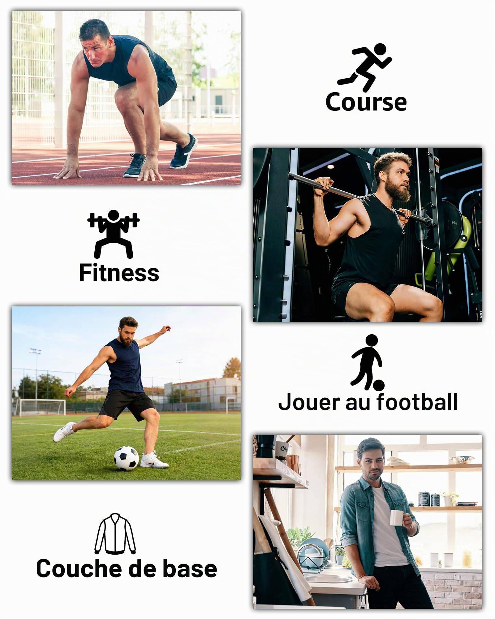 MEETYOO Débardeur Sport Homme Respirant Séchage Rapide Gym Running Rando