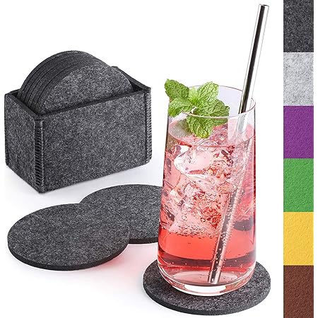 Itavo – Dessous De Verre En Feutre Lot De 12, Sous Bock Ronds Avec