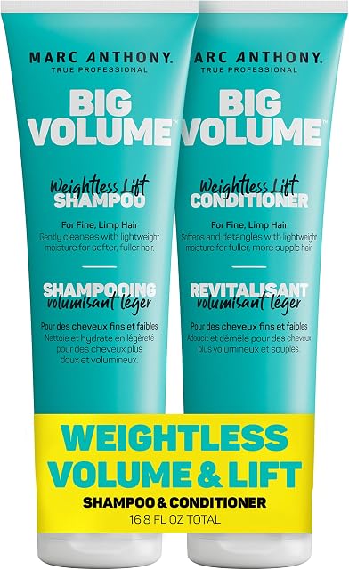 Marc Anthony Big Volume Shampoo and Conditioner Set, Weightless Moisture for Voluminous Hair