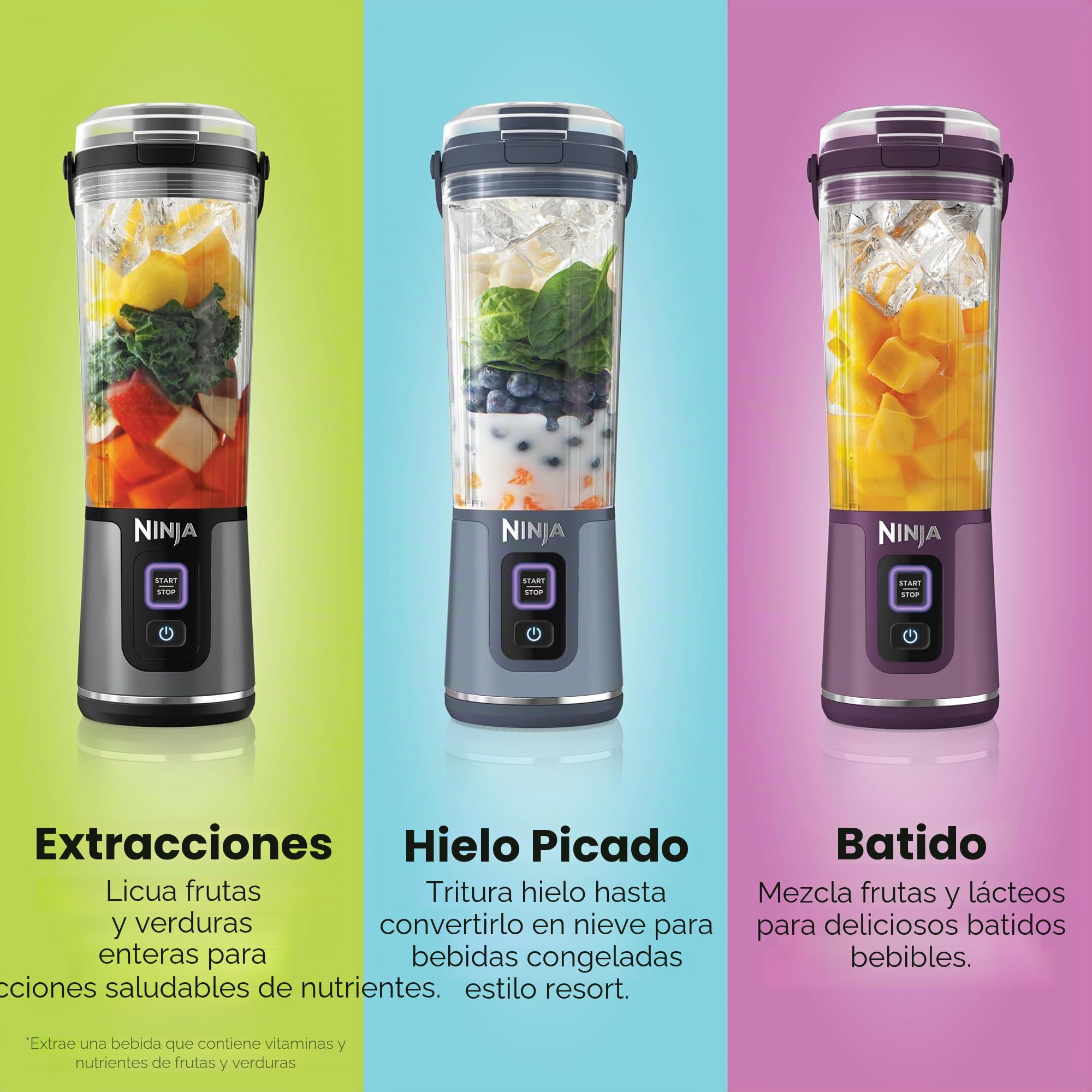 Ninja Blast BC151PK - Batidora portátil, inalámbrica, recipiente de 18 onzas, licuadora personal para batidos y batidos, sin BPA, tapa a prueba de fugas y boquilla para sorber, recargable por USB-C