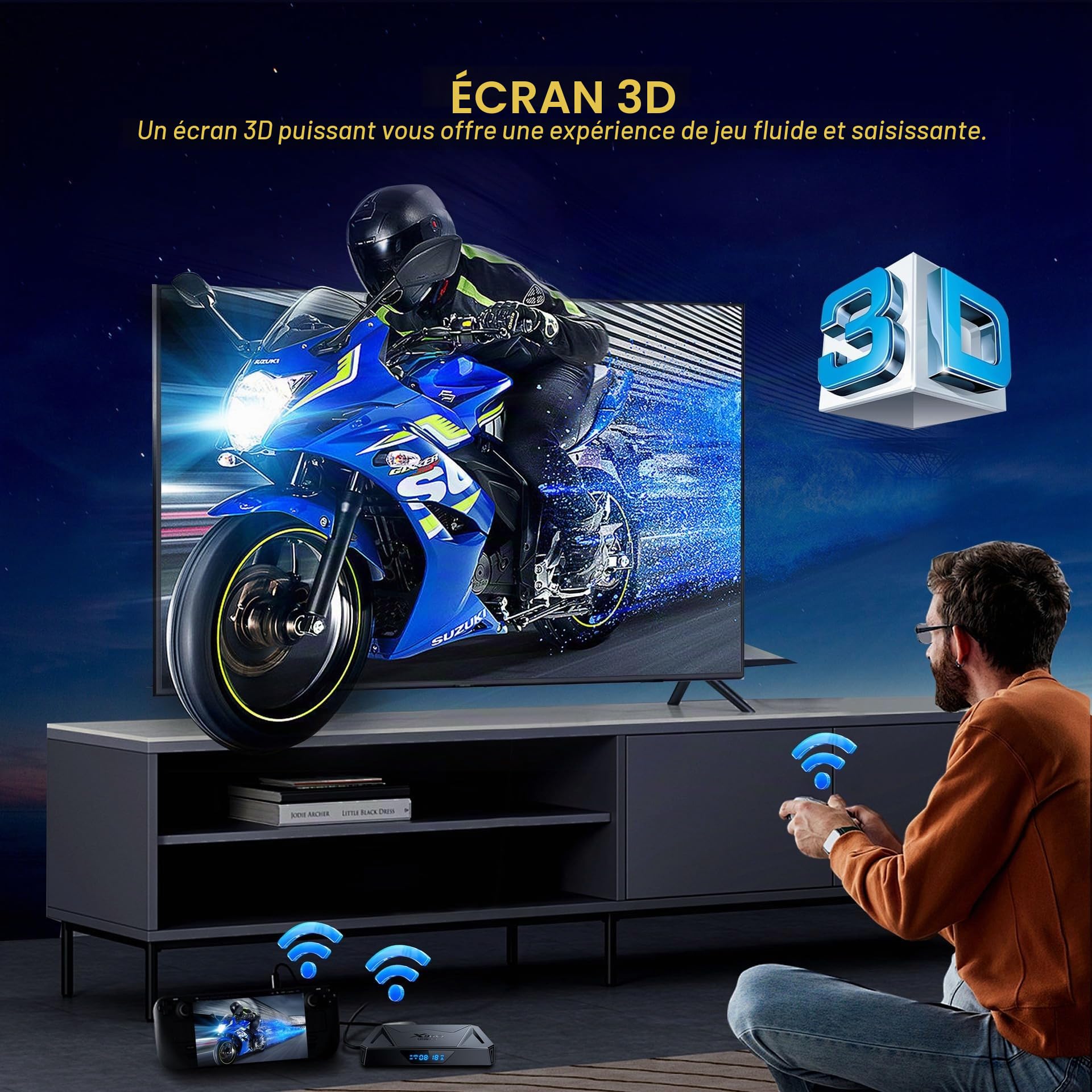 X96Q Pro+ TV Box 64 bit OS Android 14.0 4GB RAM 32GB ROM All Winner H728 Huit cœurs Arm Cortex A55 Mali G57-MC1 1000M Ethernet WiFi6 Dual WiFi 2.4G/5G 8K BT5.x USB 3.0