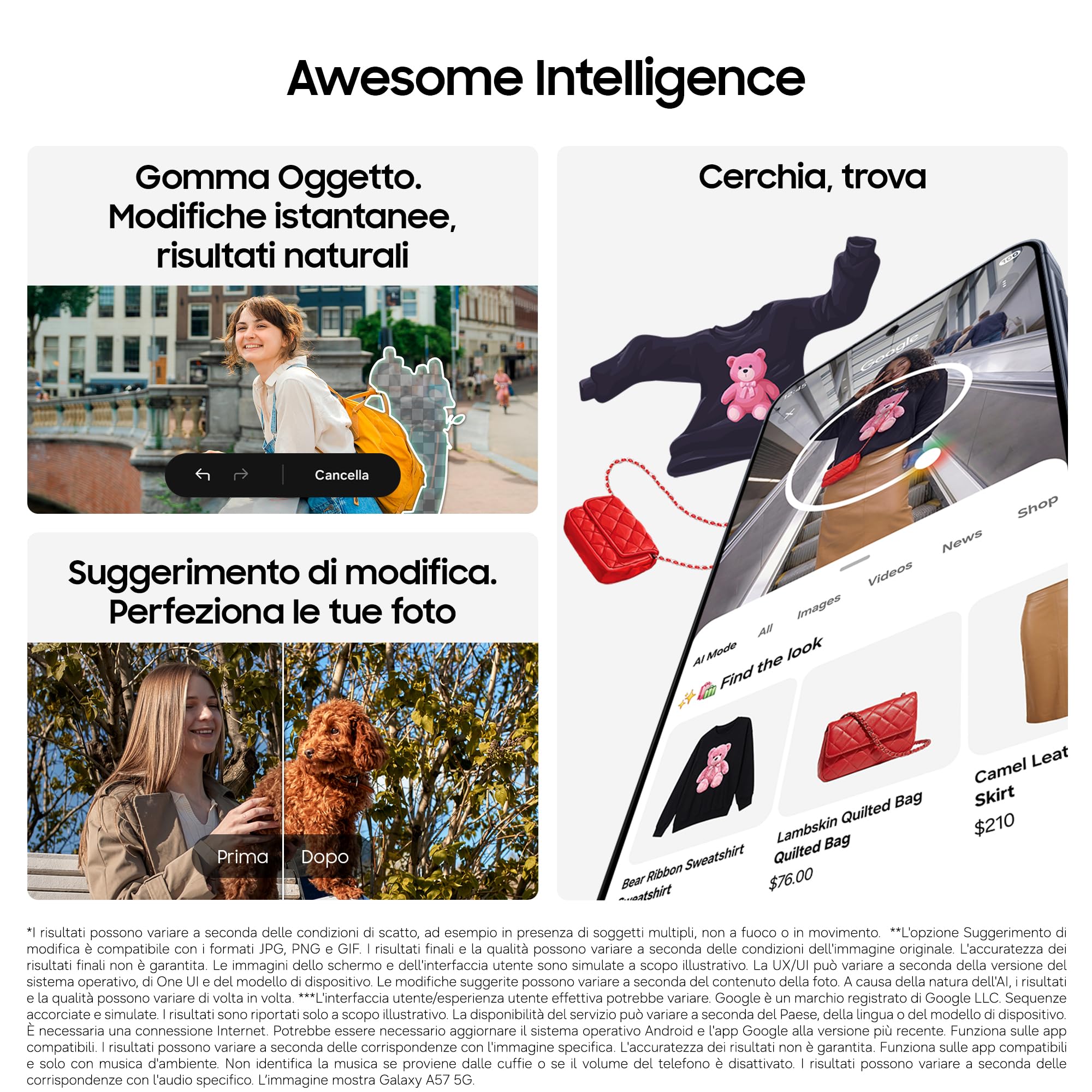 Samsung Galaxy A37 5G, 256GB, 3 anni di Garanzia, Smartphone sottile, Cerchia e Cerca, Gomma Oggetto, Suggerimento di modifica, Tripla Camera, IP68, 5.000 mAh, Awesome Charcoal [Versione Italiana]