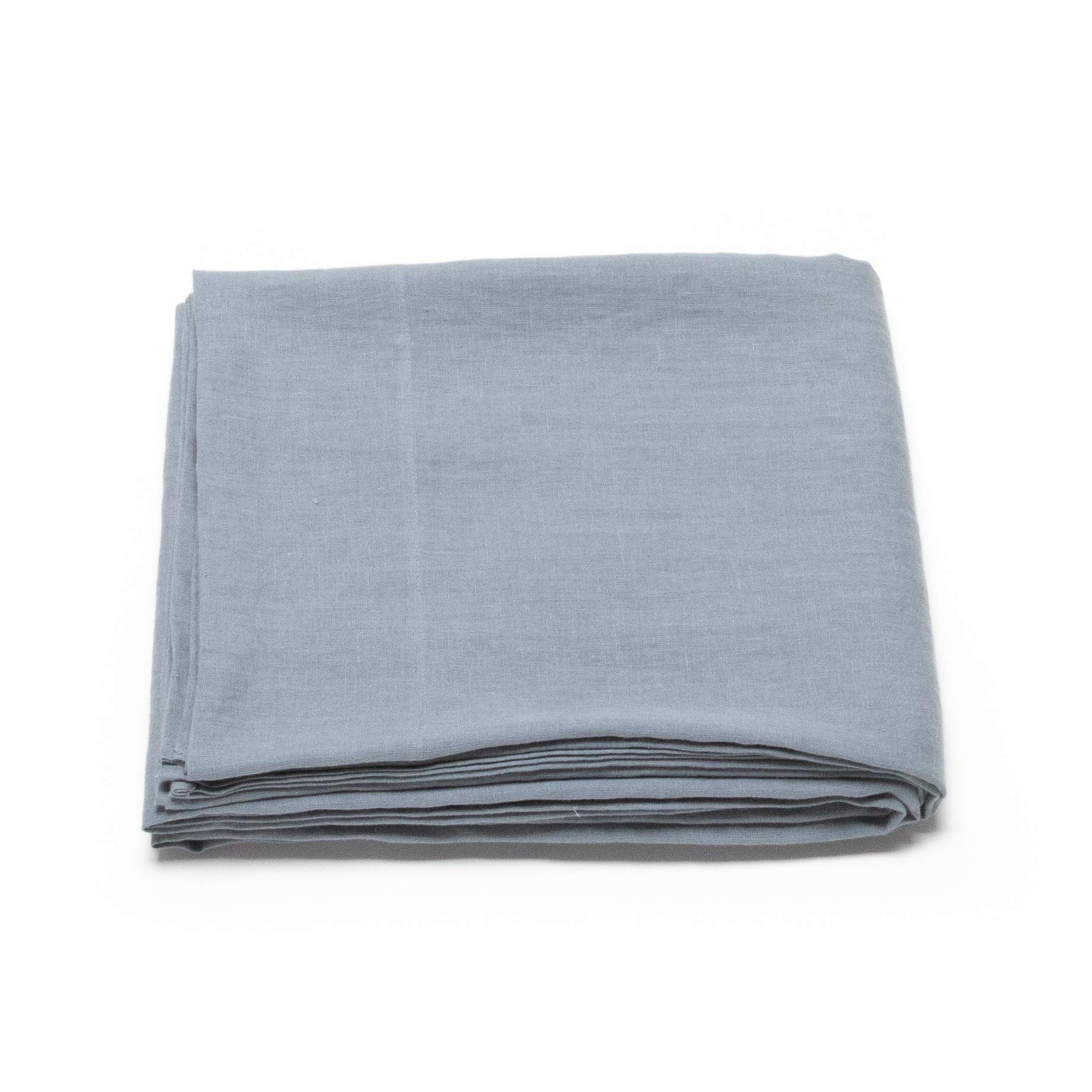 LinenMe Leinen Bettwäsche Schiefer Blau 180x275 cm - Bettlaken ohne Gummizug - Leintuch 100% Leinen, Hergestellt in Litauen