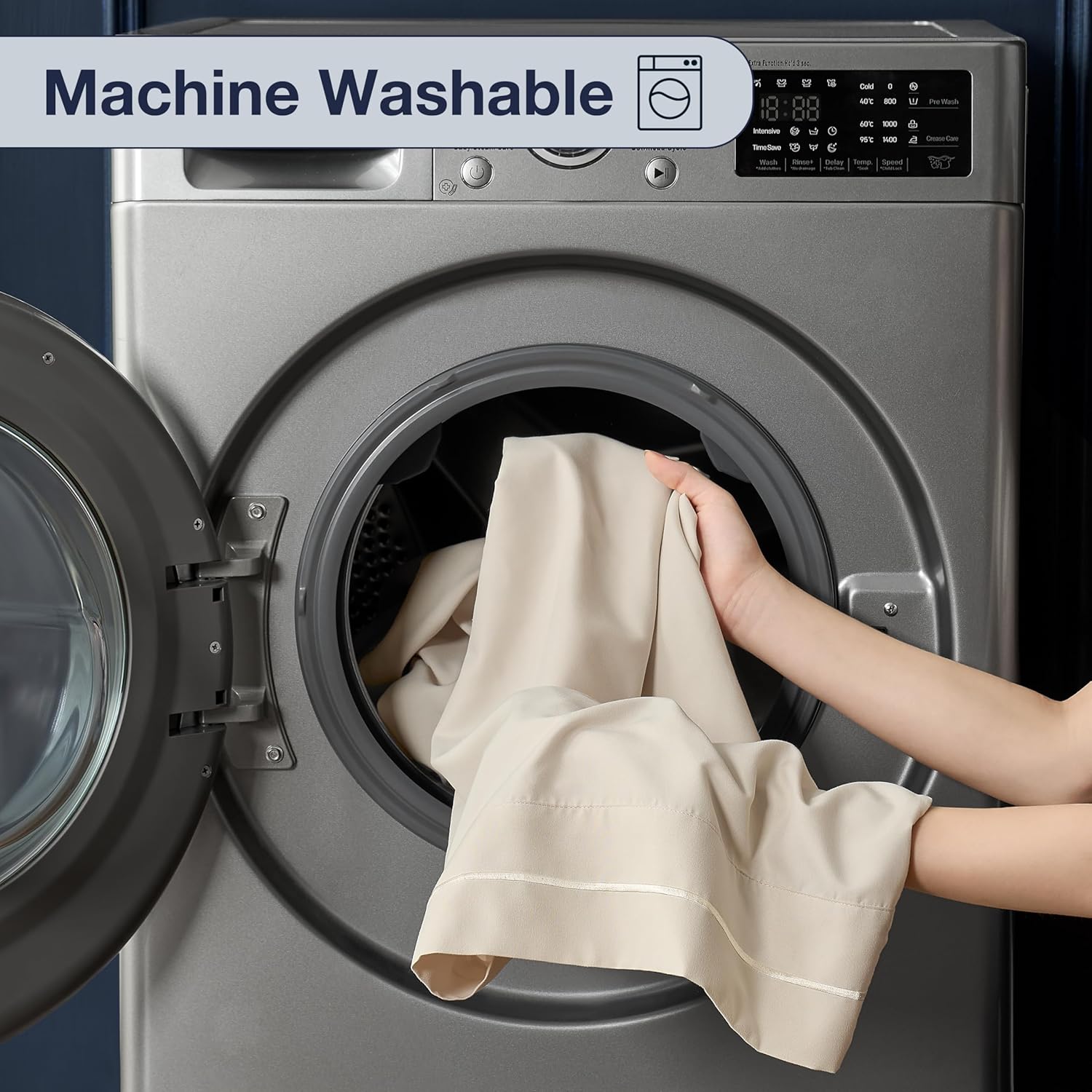 Casual Living King Sheets Set 4 Piece Cooling Sheets with 2 Pillowcases Soft Microfiber Hypoallergenic Washable Bed Set Deep Pocket Lightweight Bedding Elasticized for Bedroom, King, Beige