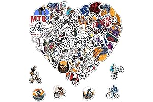 50 Pack Multicolor Bike Stickers Waterproof Vinyl Decals