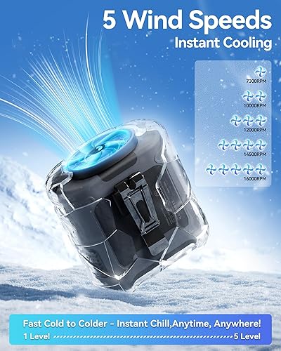 Miniatura 2 de Ventilador de cintura portátil AI recargable 10000 mAh cinturón camisa clip en ventilador para enfriamiento corporal que sopla aire frío 5