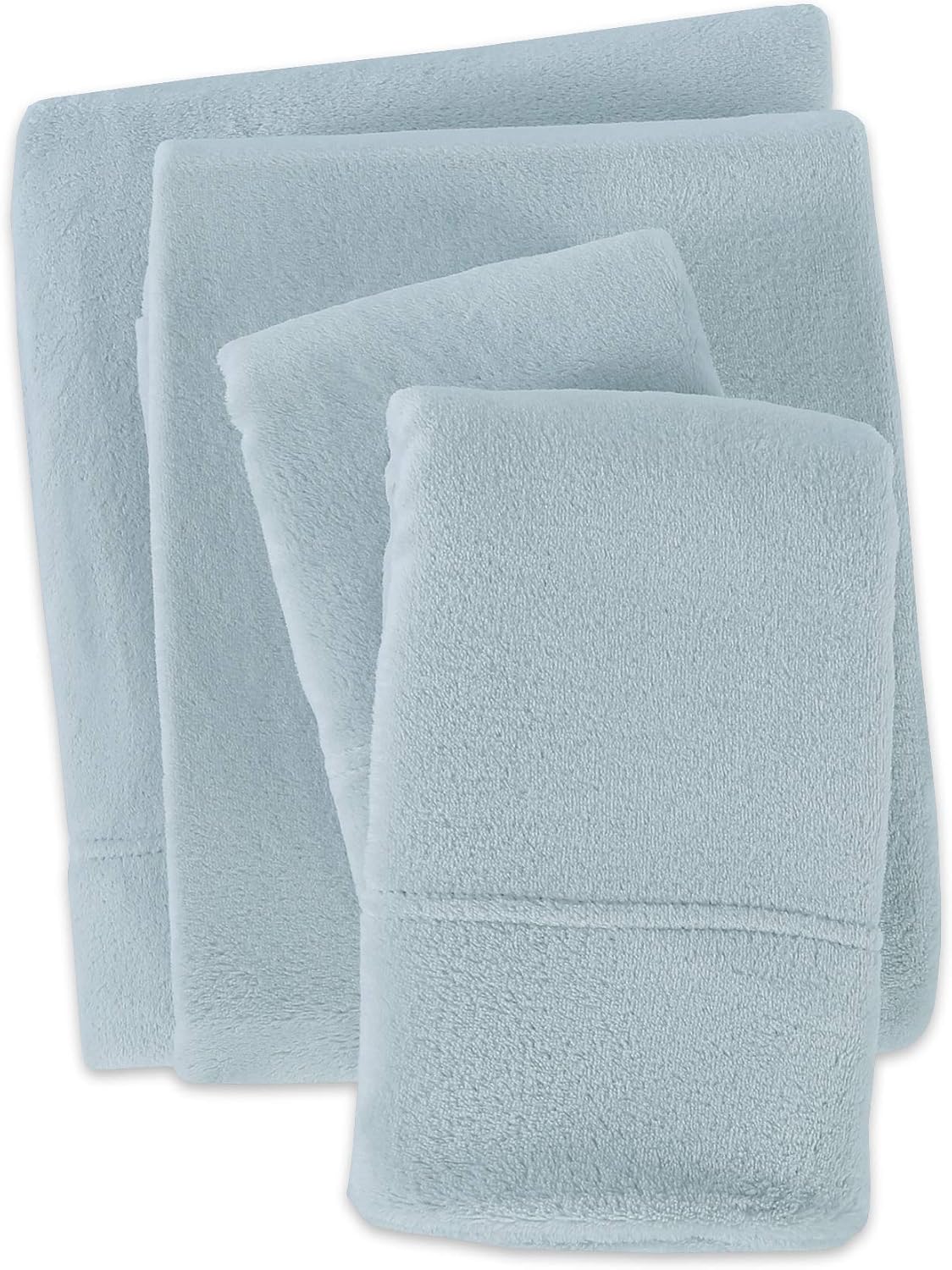 Berkshire Blanket Serasoft Sheet Set | All Season Warmth | Super Soft Cozy Plush Sheets | Light Blue | Twin (68" x 90")