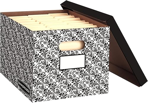 Miniatura 8 de Bankers Box STORFILE - Paquete de 10 cajas decorativas de almacenamiento de archivos de servicio medio, plegado rápido, tapa abatible, letralegal,
