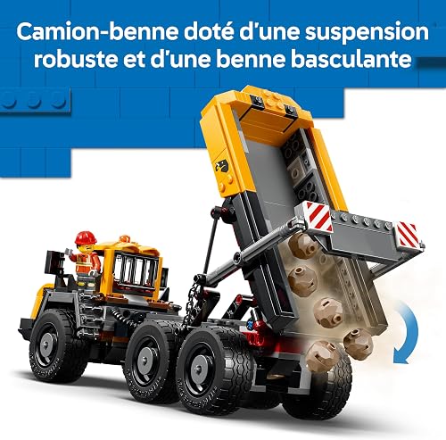 LEGO City Le Camion-Benne et la Chargeuse Frontale - Camions Jouets - Véhicules de Chantier Fonctionnels avec 3 Minifigurines - Cadeau d'anniversaire sur Le Thème des STEM pour Garçon dès 8 Ans 60494 - 4