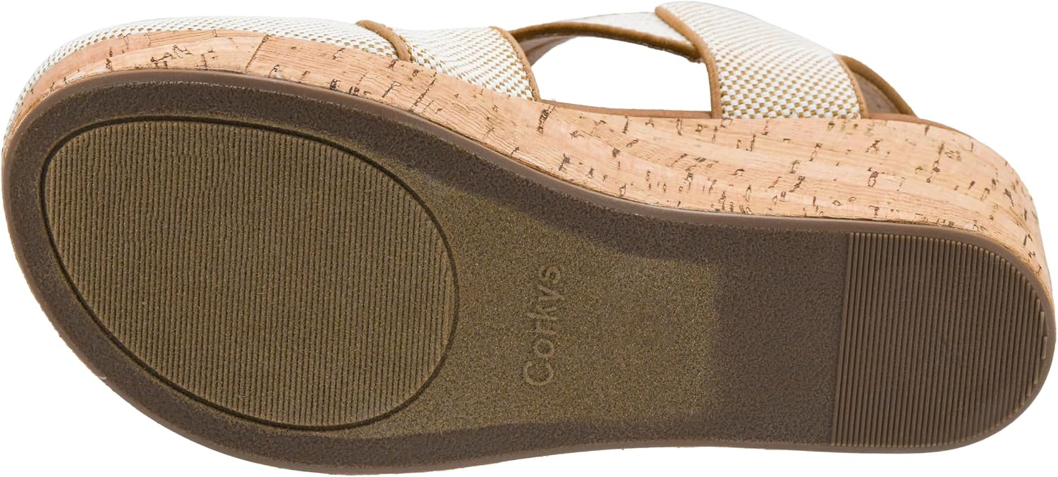 Corkys Footwear Case Closed Wedge - A Stylish 2.5-Inch Heel with 1-Inch Platform, Closed Toe, Cross Strap Upper, Hook N Loop Ankle Strap Closure, and EVA Insoles