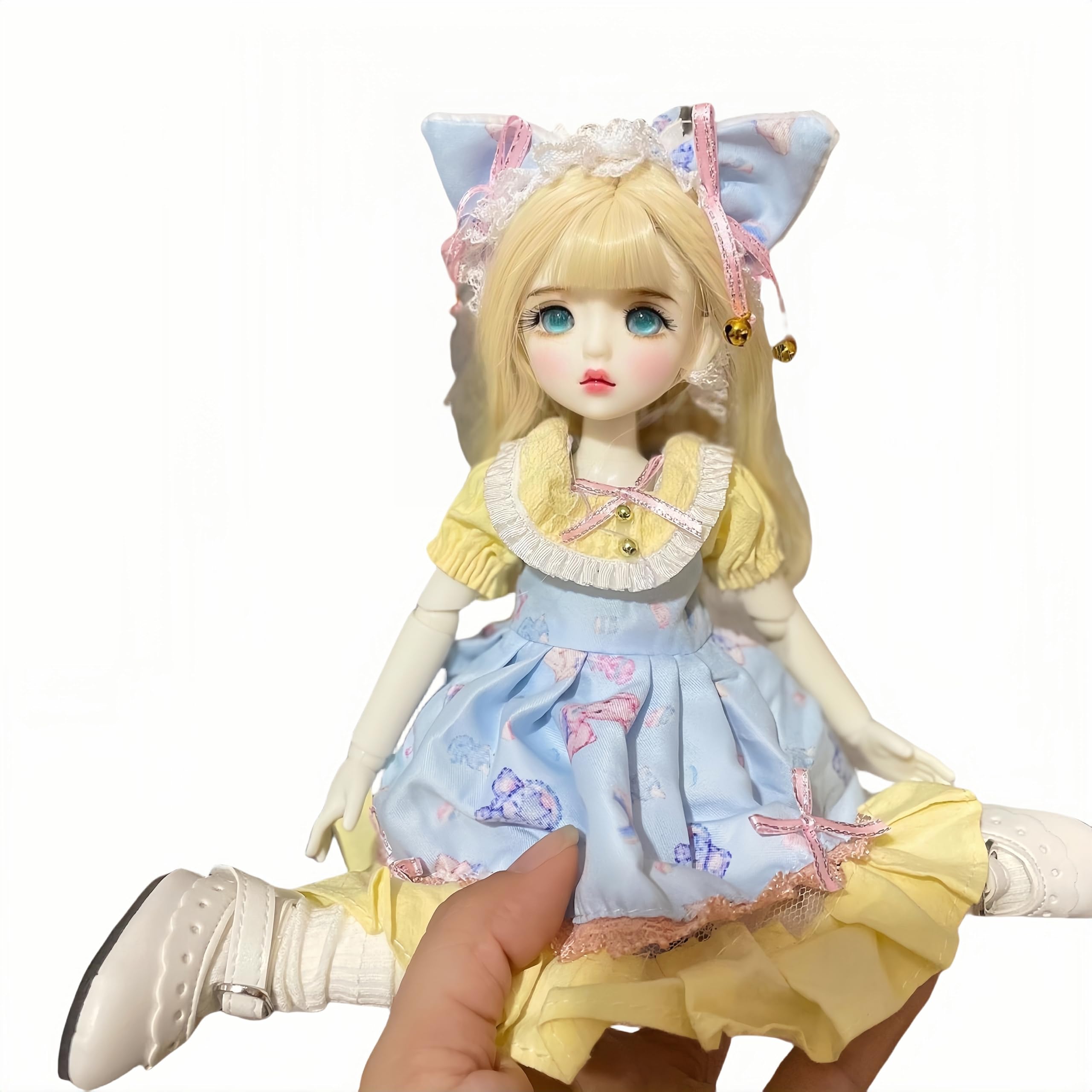1/6 BJD Doll Kawaii Ball Joint Doll Handmade Makeup 11.8 Inches Collectible Cartoon Dress up Dolls Best Gift (L)