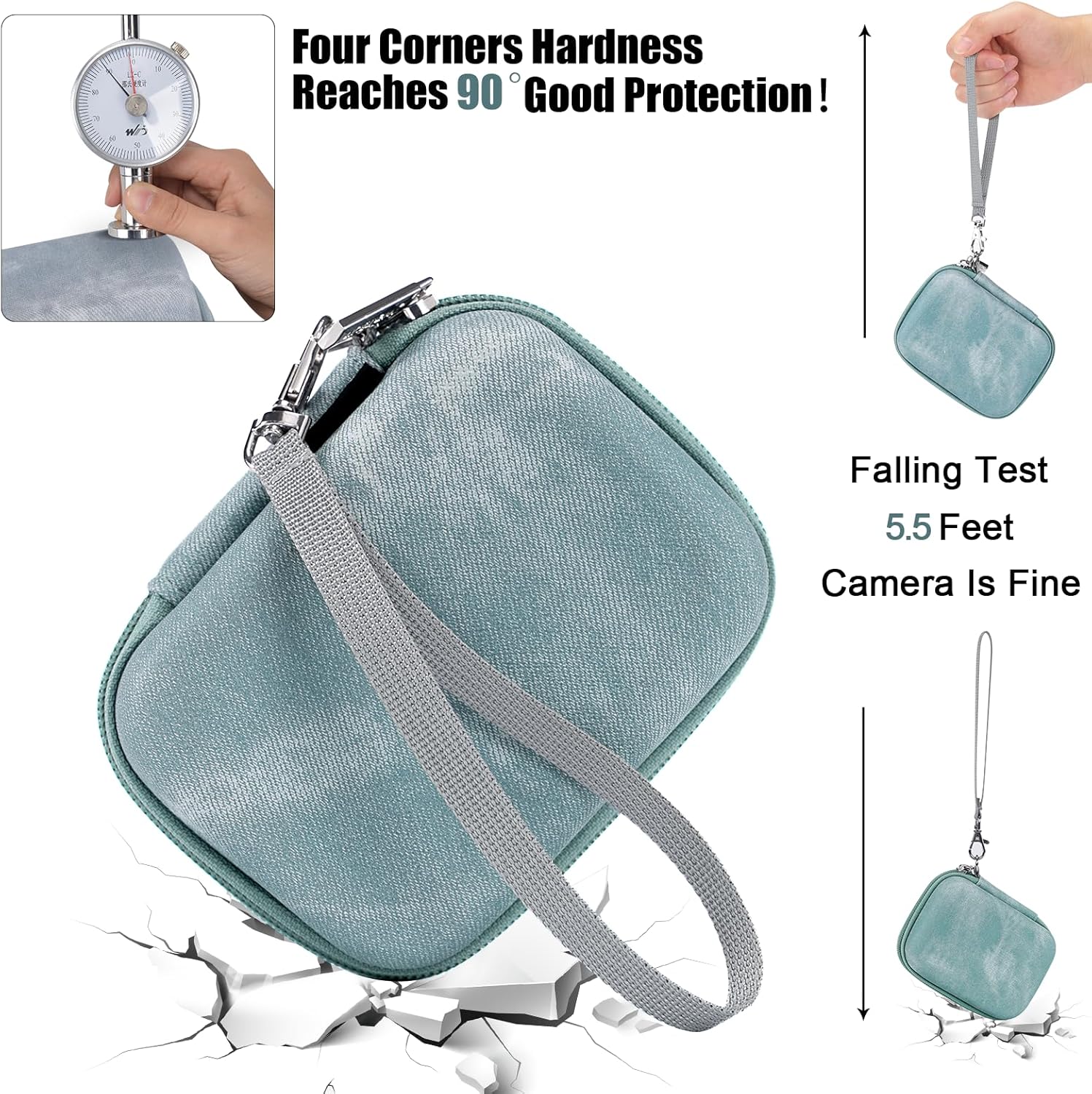 Cwatcun Carrying & Protective Case for Digital Camera, Small Camera Pouch for AbergBest 2.7 LCD Kodak Pixpro/Canon PowerShot ELPH 180/190 / DSCW830 Travel Cameras, Waterproof Shockproof Case，Grey