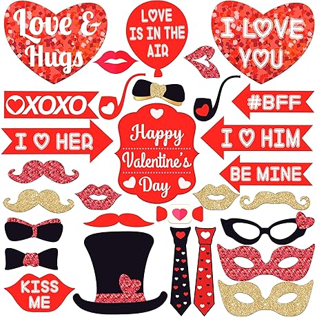 KatchOn Red Valentine Photo Props Pack