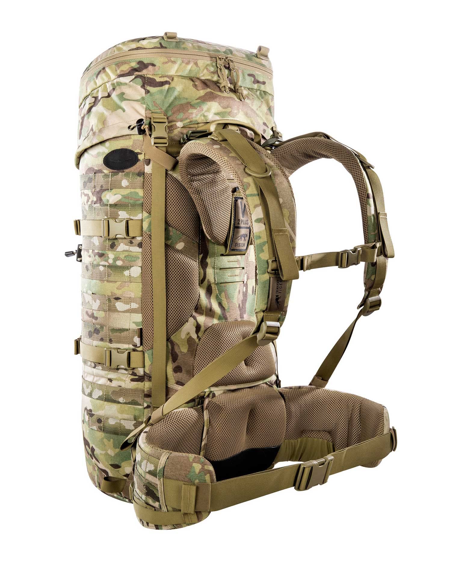 Tasmanian Tiger TT Base Pack 52 Modular Expandable Backpack 52 L to 65 L Volume Trekking Backpack Multicam