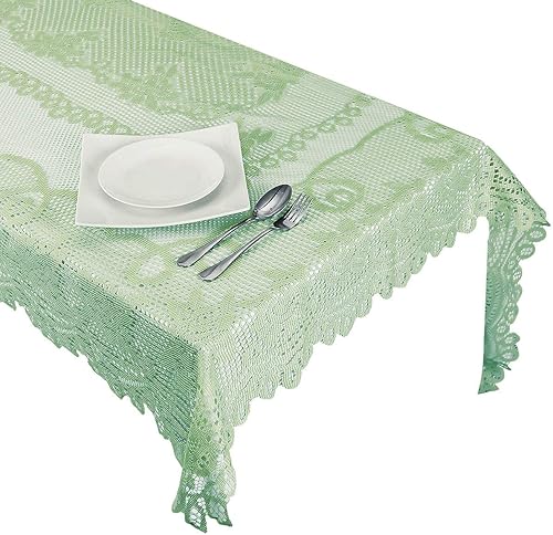 Rockcloud Mantel rectangular de poliéster de 60 x 89 pulgadas para decoración de banquetes de boda, fiesta, color verde