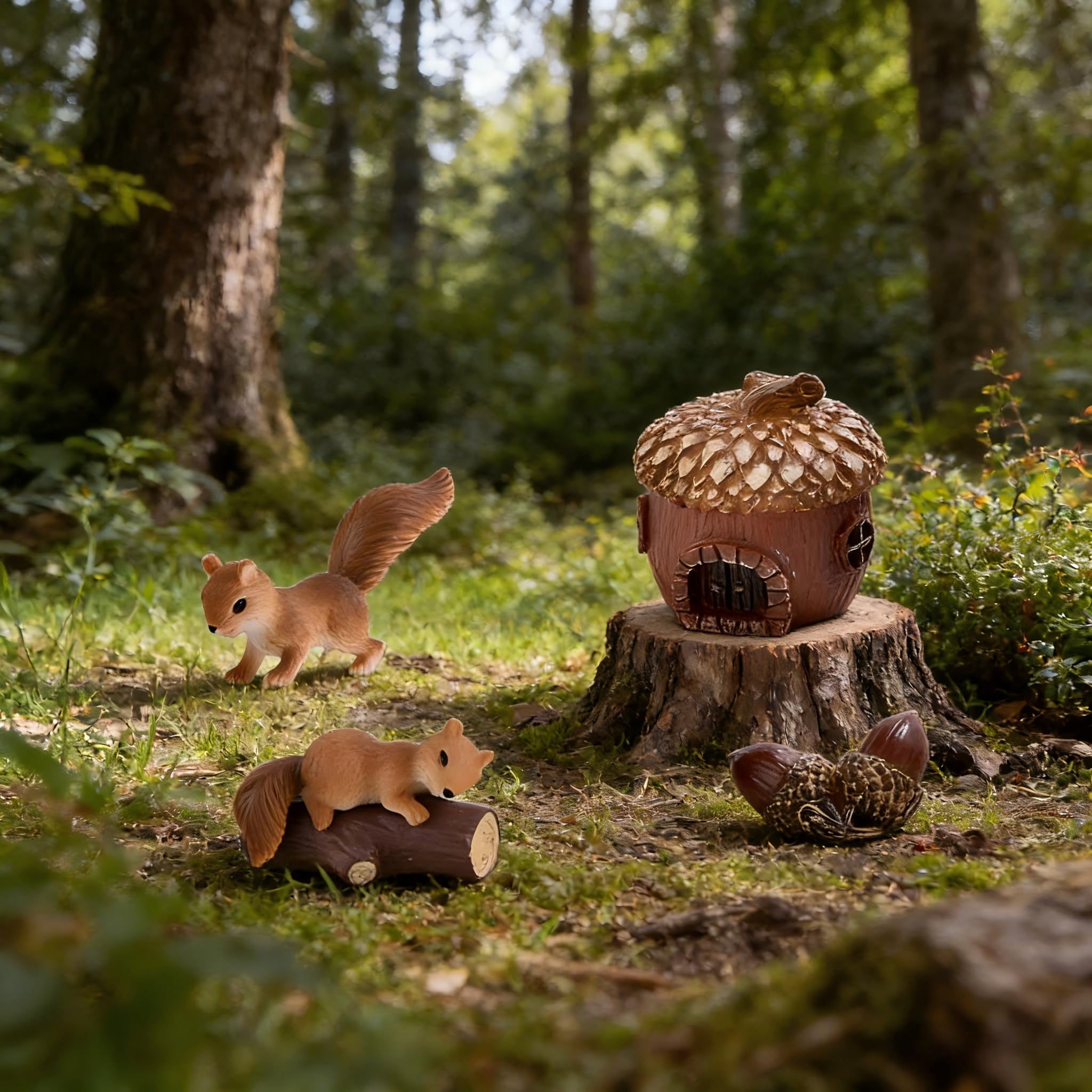 Amazon.co.jp: リスのフィギュア8個、ミニリスフィギュアプレイセット