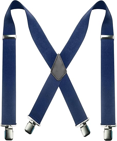 KUNN Bretelle da uomo con ganci in bronzo, elastiche, larghe 5,1 cm, resistenti, bretelle regolabili, Bandiera americana., Formato normale