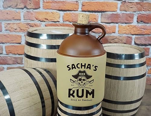 Vista 36 de Jarra personalizada de medio galón Moonshine – Estilo antiguo tradicional, botella de cristal grabada de 1/2 galón con tapón de corcho natural