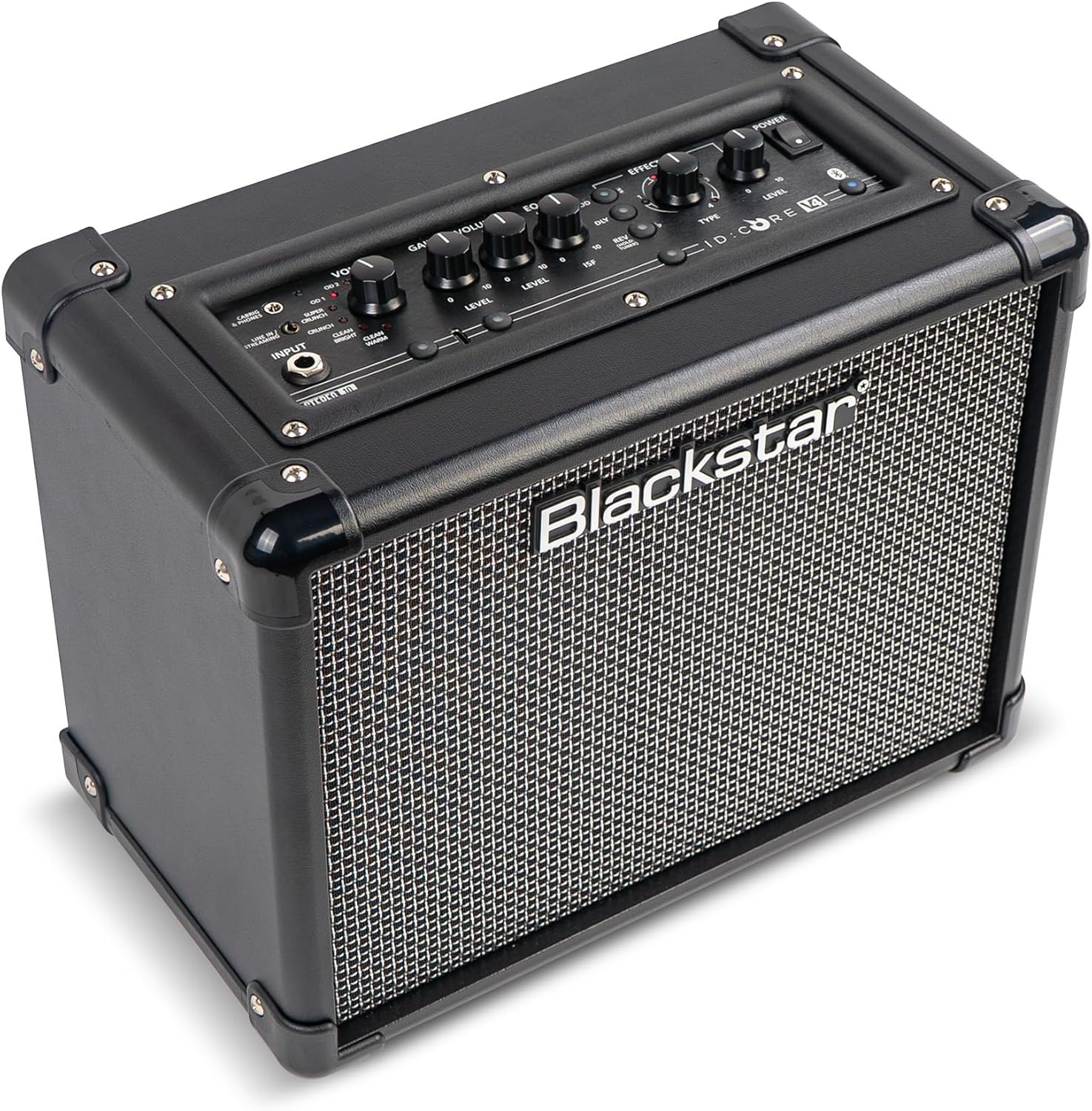 ด้านหน้า view of the Blackstar ID:Core V4 Stereo 10 amplifier, showing the control panel and speaker grille.