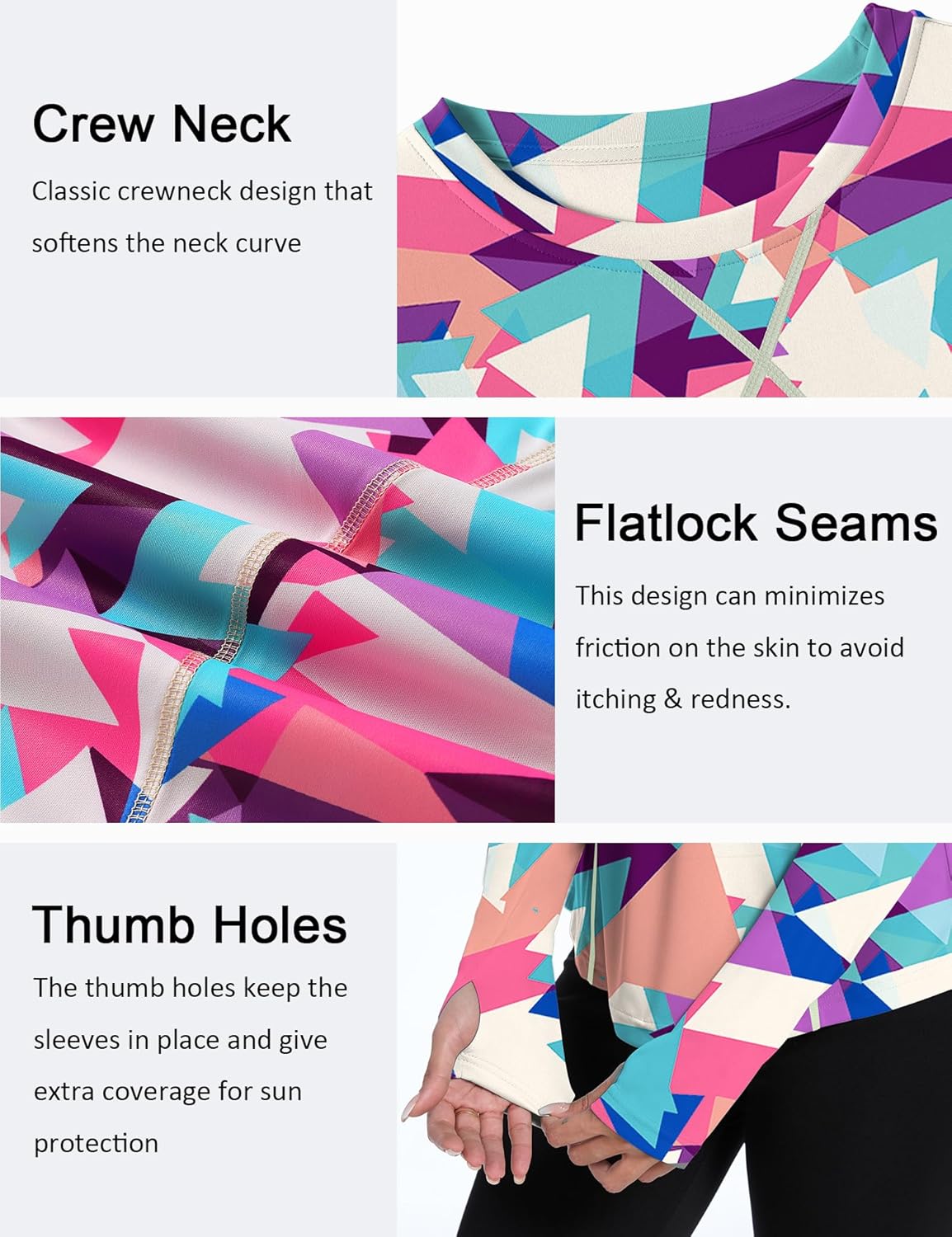 Avoogue Women UPF 50+ UV Shirts Long Sleeve with Thumb Holes Workout Sun Shirt Quick Dry Athletic Hiking Running Tops - Image 5