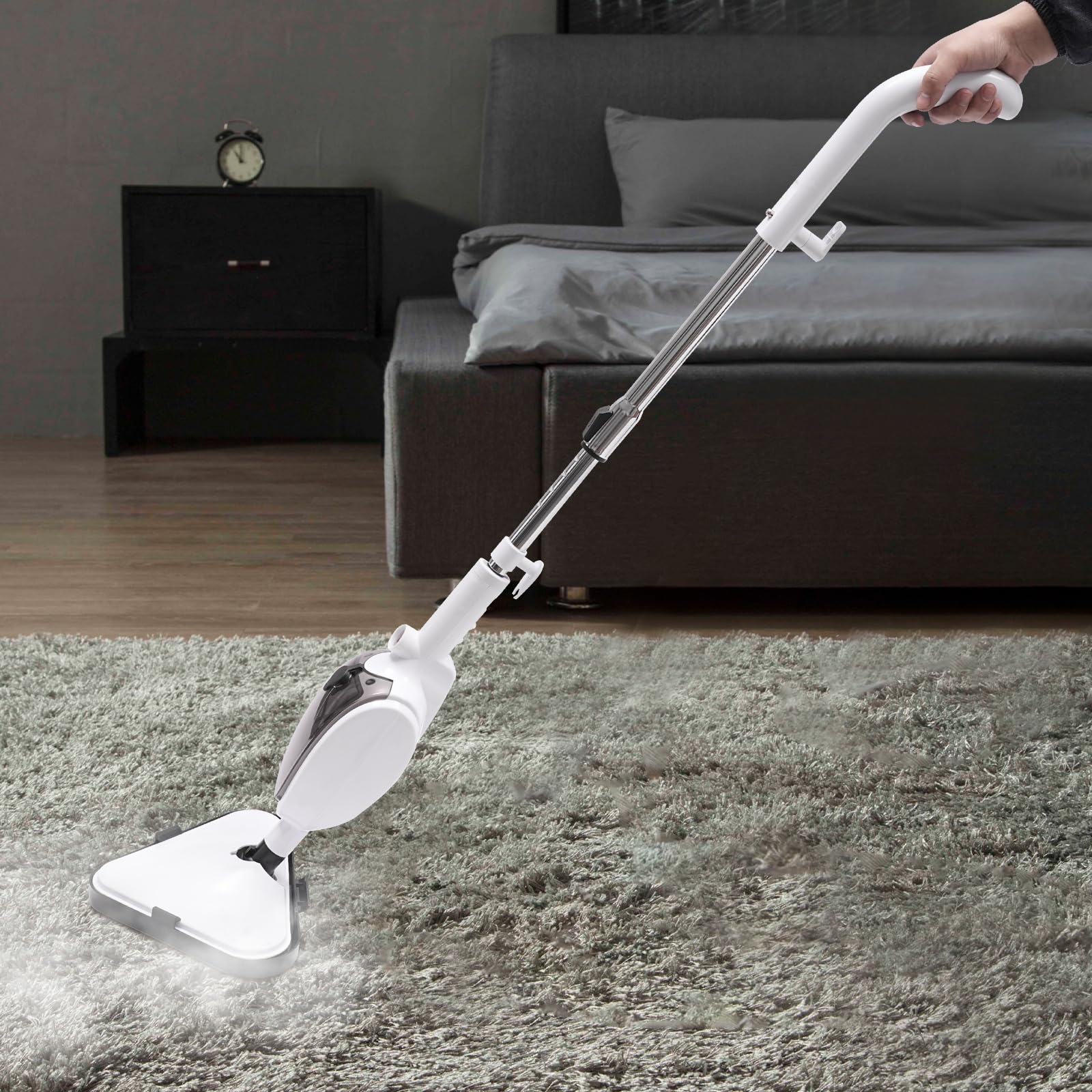 Mop parowy 1300 W, 116,03 psi, 110°C, biały, do podłóg, szkła, mebli, kuchni i łazienki