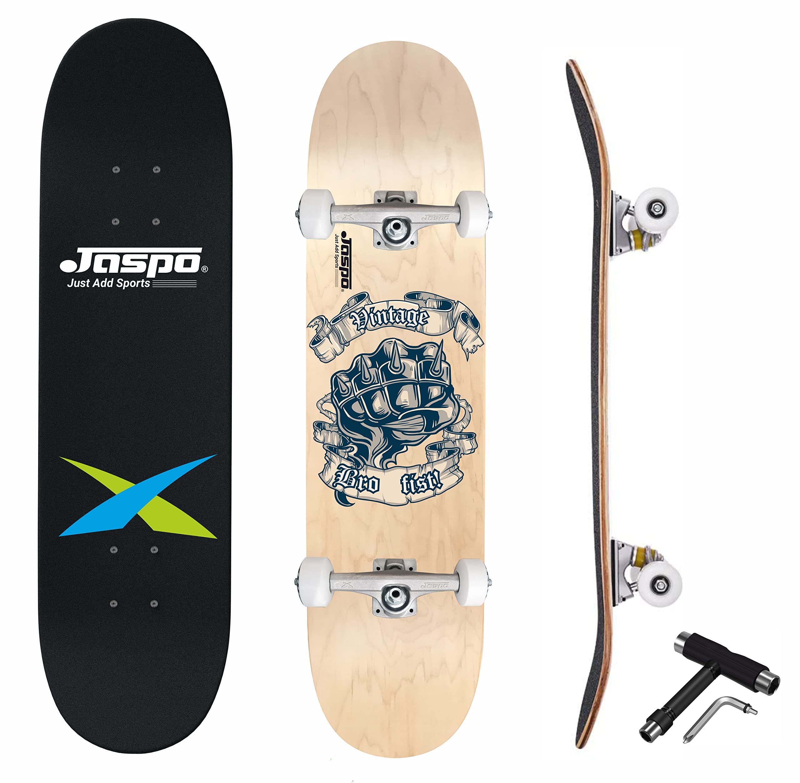 Jaspo Vintage BRO FIST Fully Assembled (31” x 8” Inches) 7 Layer Wooden (Canadian Maple) Suitable for Kid/Boys/Girls/Adults/Youth Professional Skateboard (BRO FIST) (B09S6KXFTZ) Amazon Price History, Amazon Price Tracker