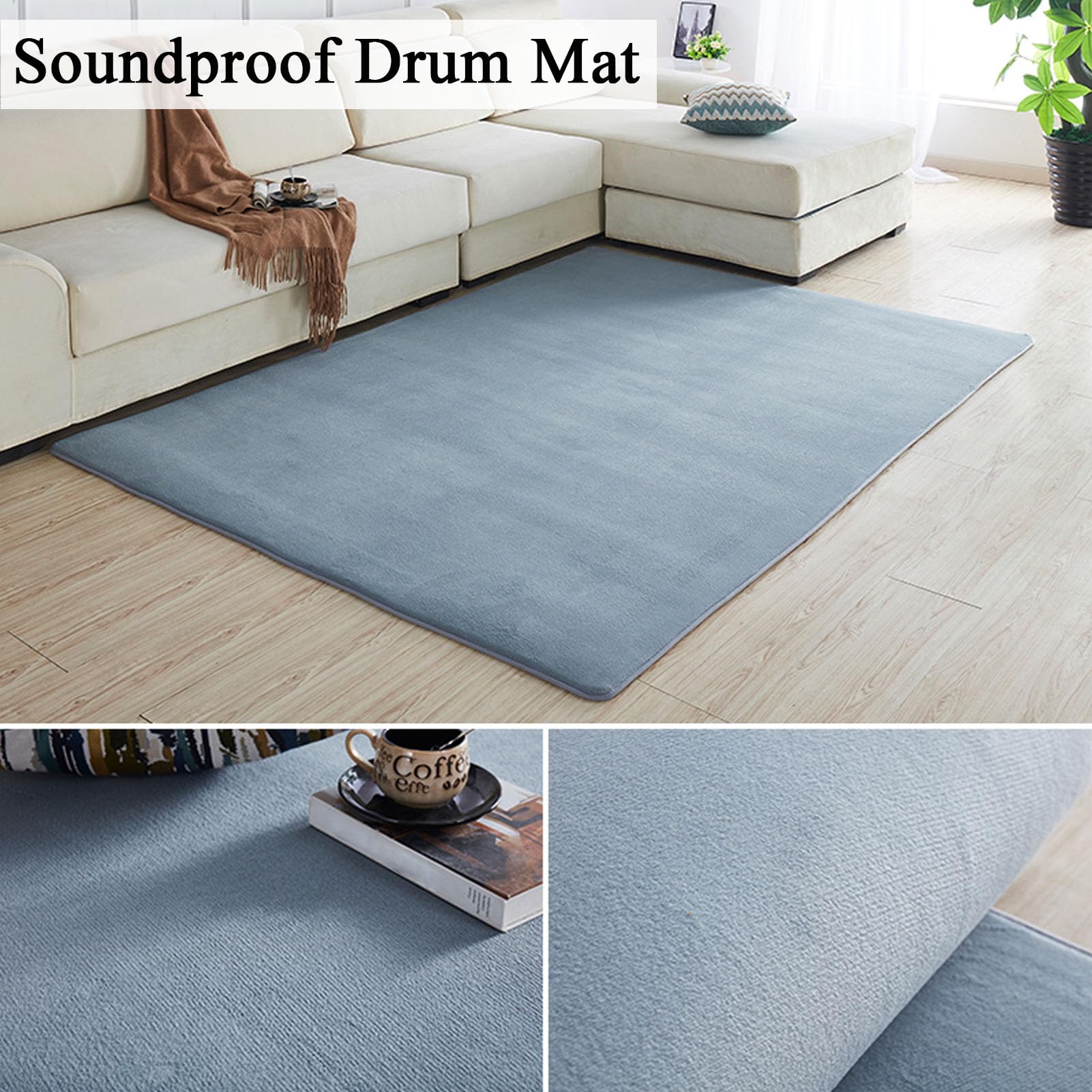Schlagzeugteppich Drum Teppich Schlagzeug Teppich 110 x 200 cm Schallschutz Matte rutschfeste Trommel Teppiche Antivibrationsmatten Quadratische Schallschutzdecke für E-Drum-Kits Bass Drum Snare