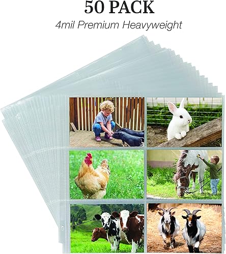 Miniatura 10 de Samsill Scrapbook - 6 páginas de repuesto de bolsillo de 12 x 12 pulgadas, paquete de 50, se adapta a carpetas de 3 anillos y álbumes de fotos de 12