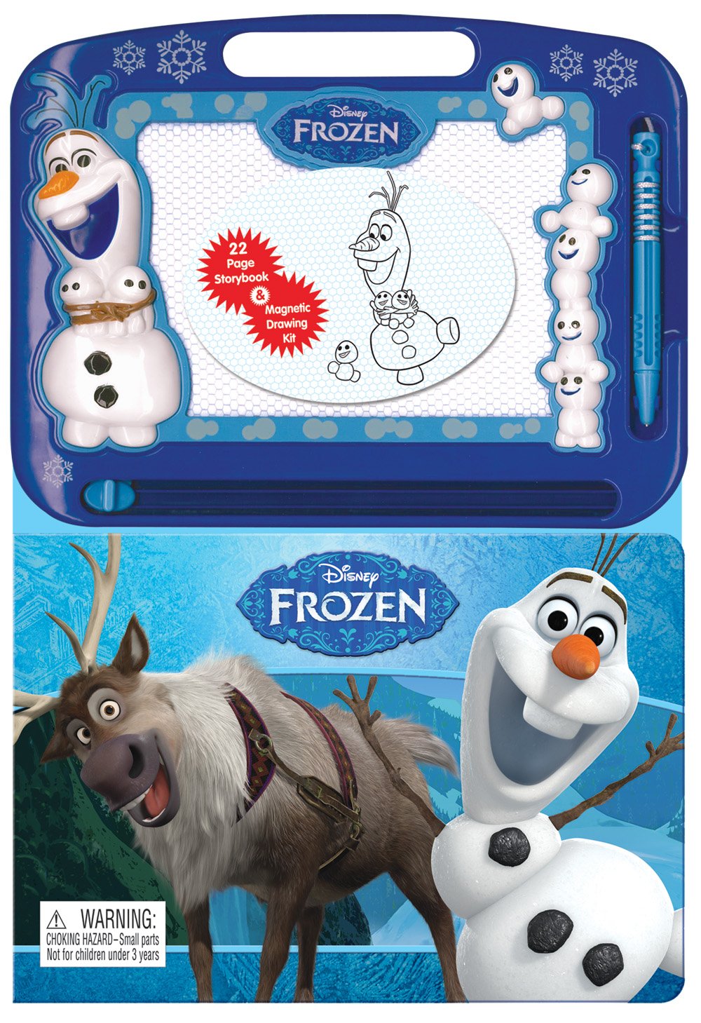 Disney Frozen Read & Doodle - Learning resources for kids, a magnetic drawing pad, an easy-to-use pen, 22-page board book for reading and drawing