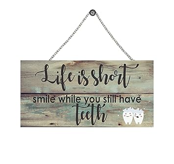 LADECOR Home Door Hanging Sign Board Plaques Wooden Finish Funny Door Signs