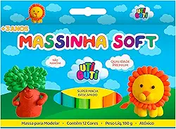 Utiguti Massa de Modelar Soft Estojo com 12 Cores 180G