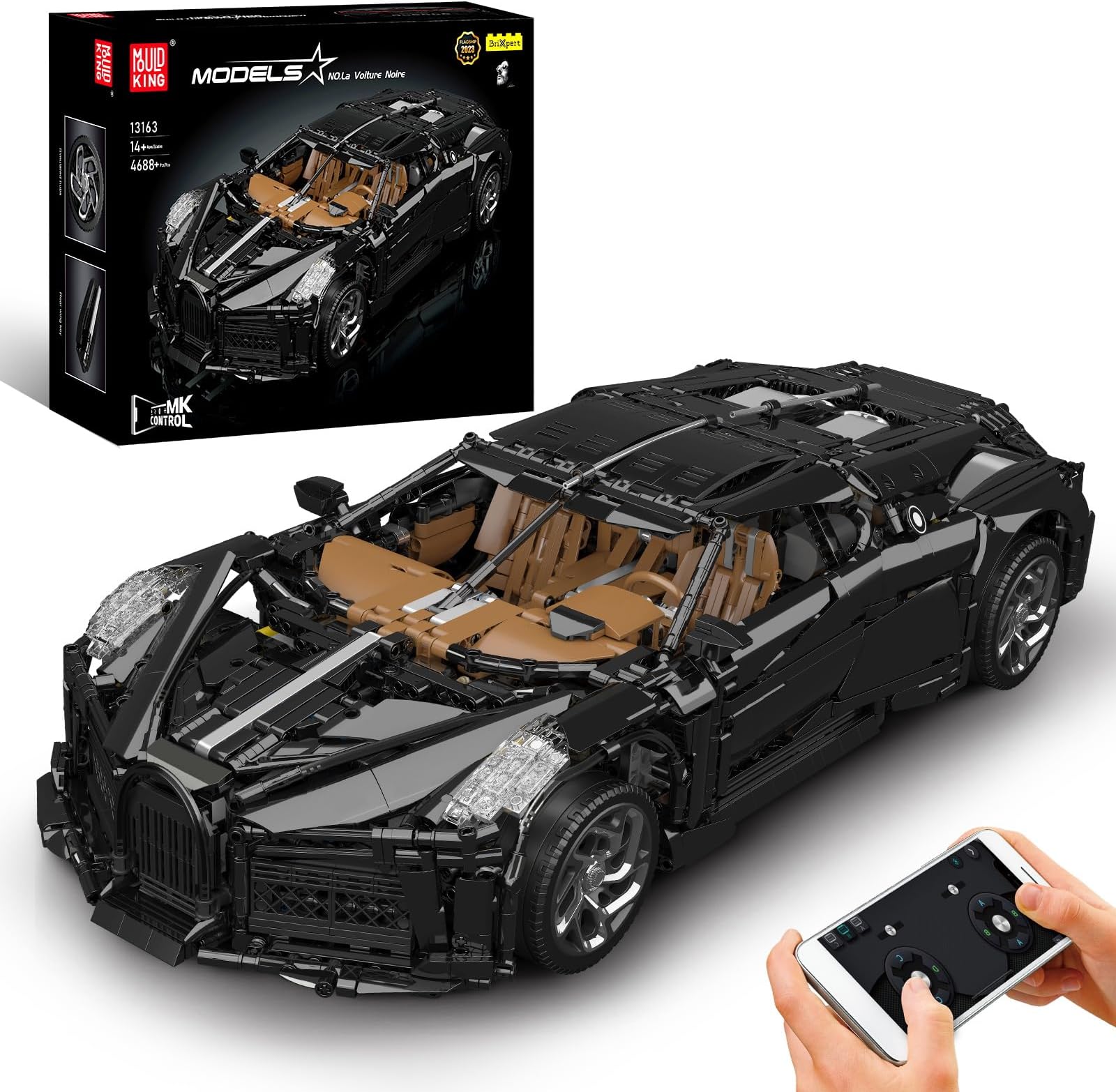 Sports Car Building Kits, Remote/APP Control 4688 Pieces Race Car Model Construction Block Sets, Collectible Set for Adults, Boy Toys for Christmas and Birthday Gifts