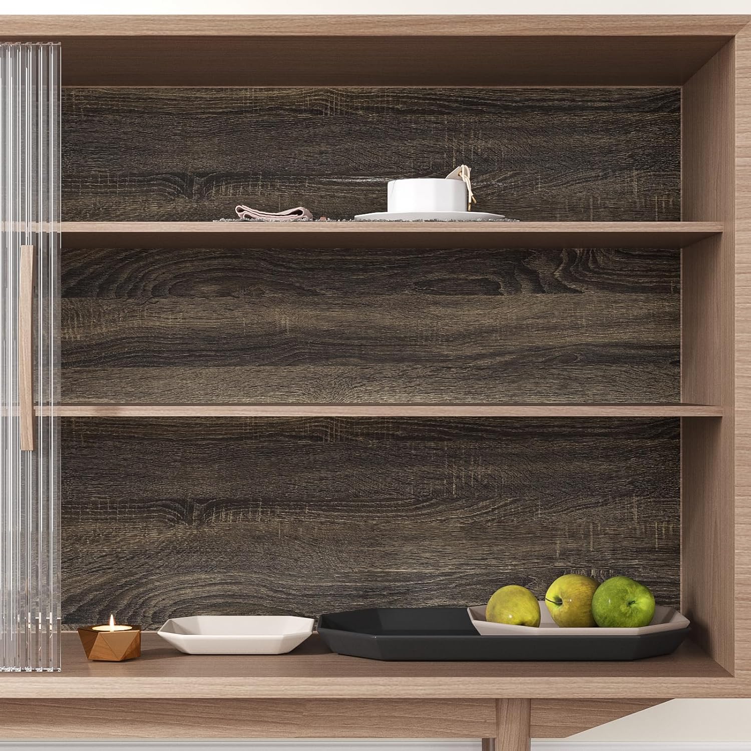 Rustic Brown Wood Grain Contact Paper Peel and Stick Countertops Waterproof 15.7"x118" Vintage Dark Wood Wallpaper for Kitchen Cabinets Table Walls Self Adhesive Removable Thick Vinyl Roll