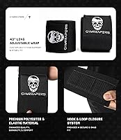 Vista 6 de Gymreapers Coderas de levantamiento de pesas (1 par) – Correa de compresión flexible de 40 pulgadas para codo y soporte para articulaciones